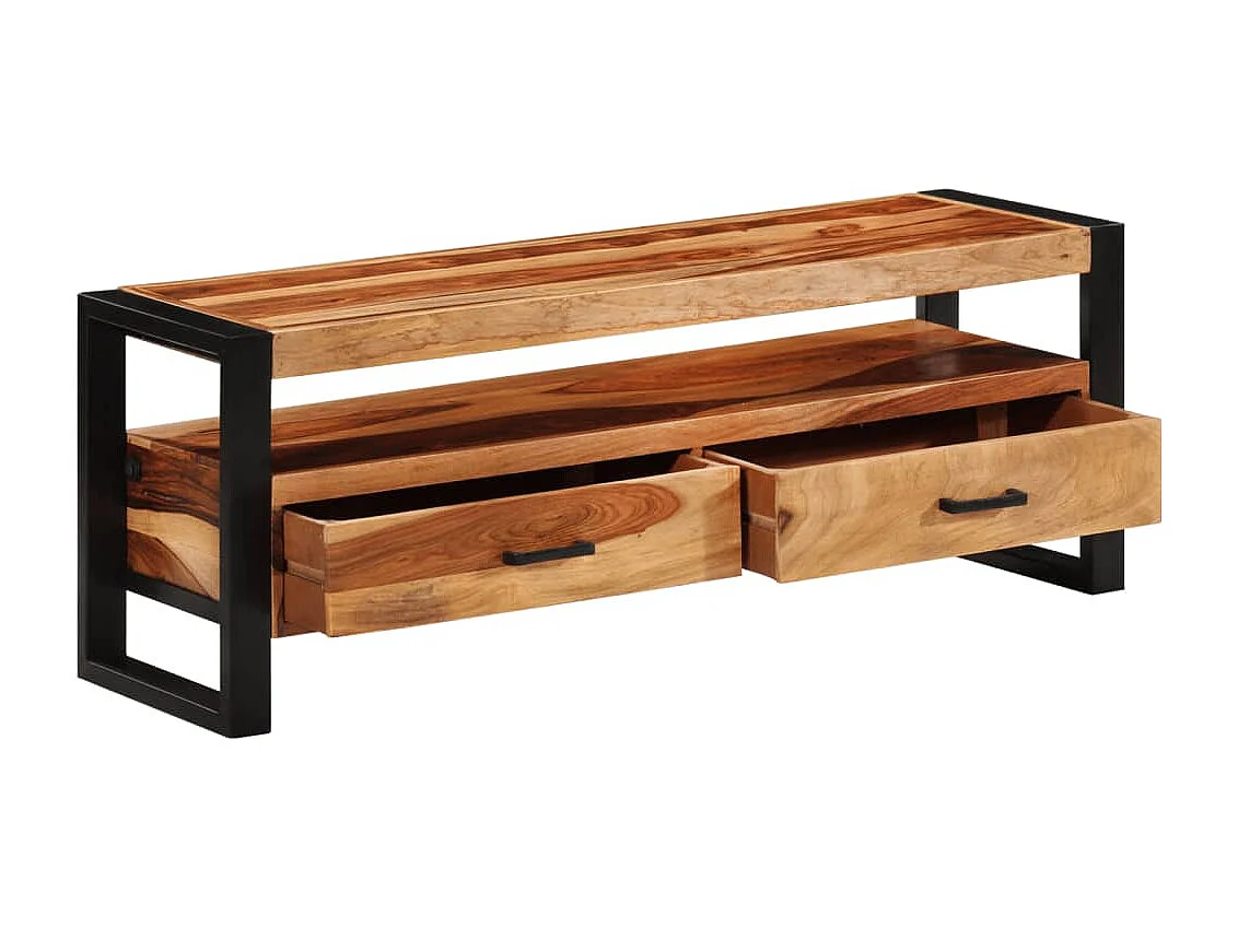 Gudrunn  Mueble para TV madera maciza de acacia 120x35x45 cm
