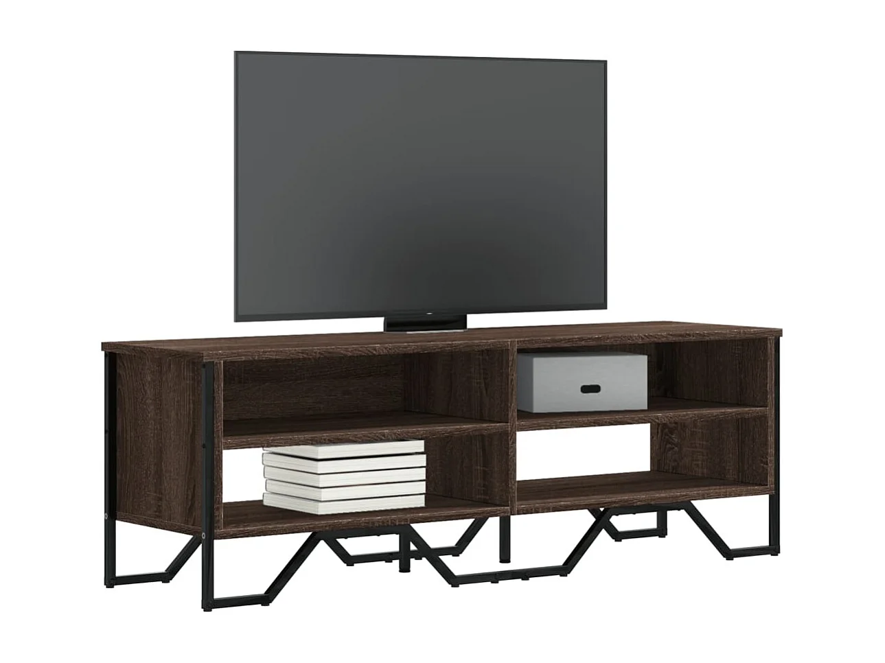 Zylar  Meuble TV chêne marron 122x34x41 cm bois d'ingénierie