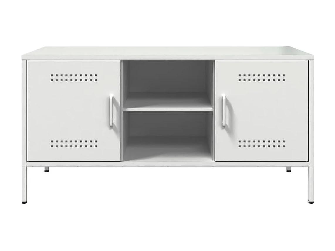 Lampasas  Meuble TV blanc 100,5x39x50,5 cm acier