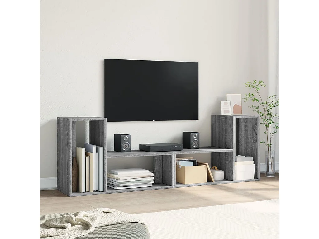 Dunmore  Meubles TV 2 pcs sonoma gris 75x30x50 cm bois d'ingénierie