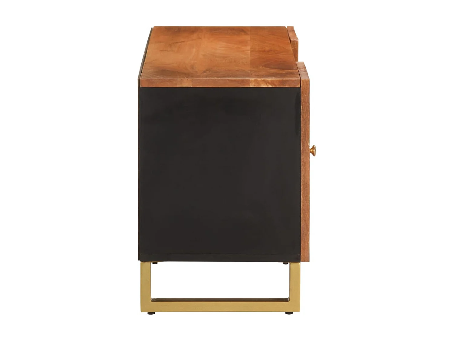 Garden Furniture -  Meuble TV marron et noir 105x33,5x46 cm bois massif manguier