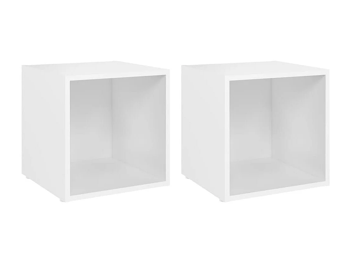 Cape Canaveral  Muebles para TV 2 uds madera contrachapada blanco 37x35x37 cm