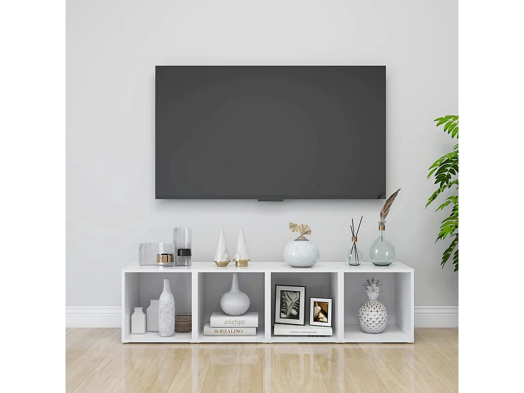 Cape Canaveral  Muebles para TV 2 uds madera contrachapada blanco 37x35x37 cm