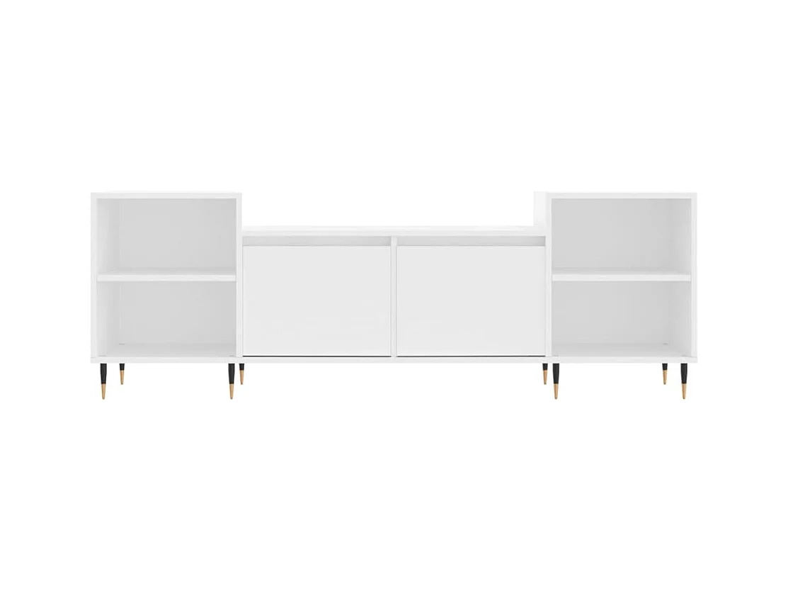 Malik Blake  Meuble TV Blanc 160x35x55 cm Bois d'ingénierie