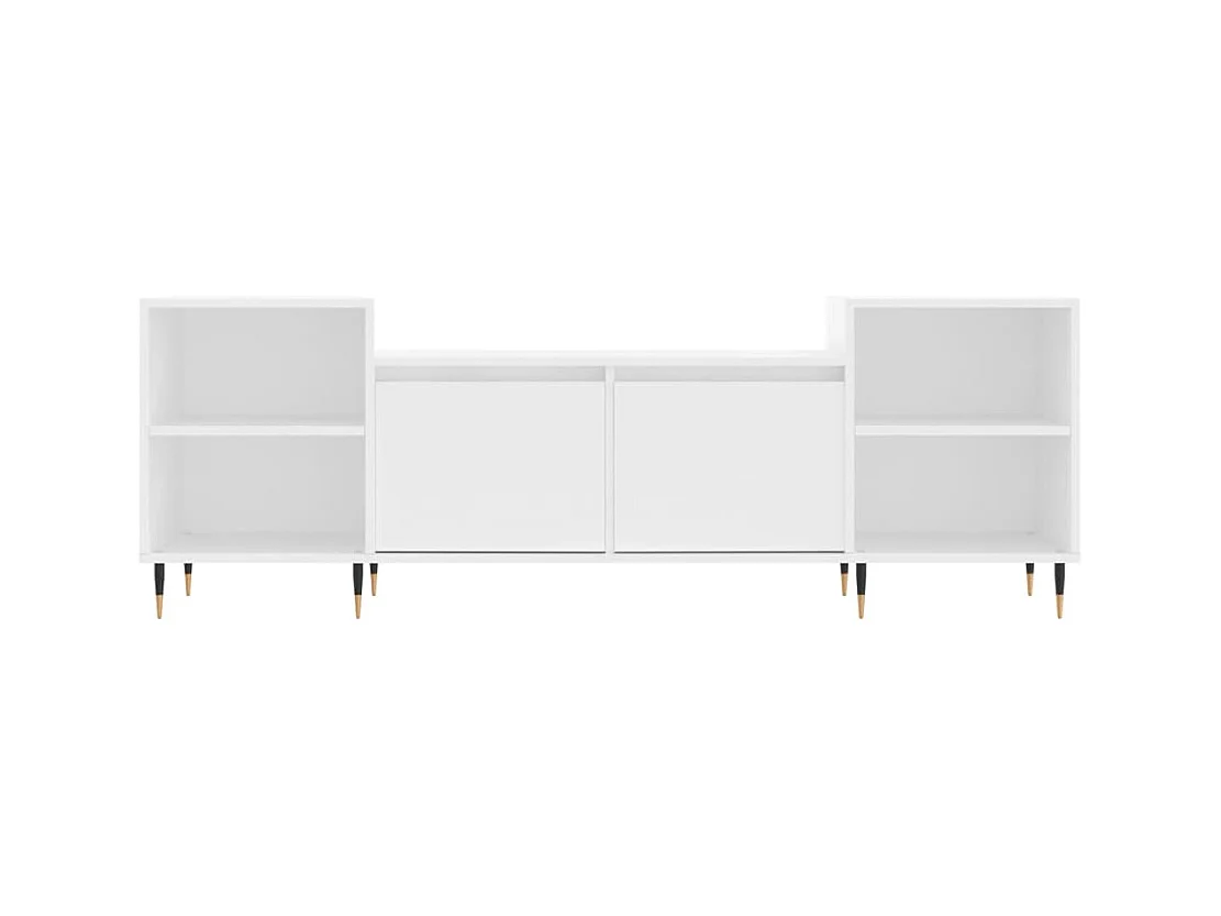 Malik Blake  Meuble TV Blanc 160x35x55 cm Bois d'ingénierie