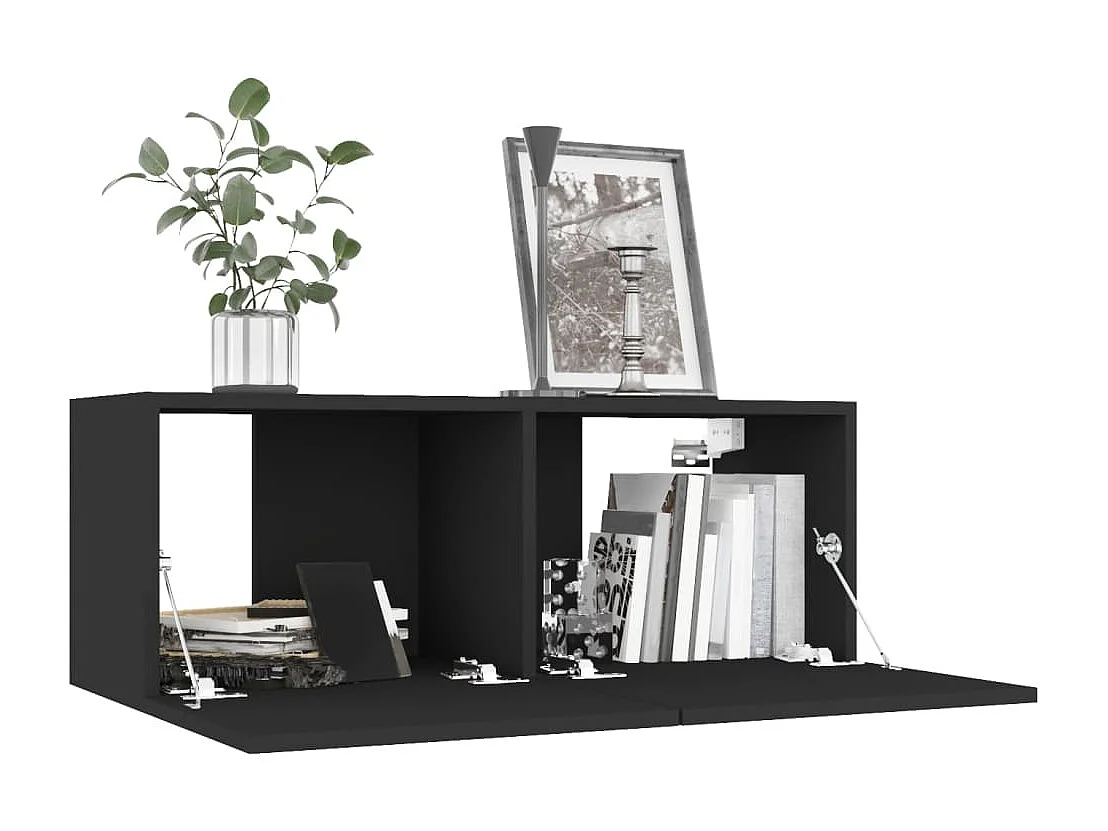 Mitchel  Tv-meubel 80x30x30 cm bewerkt hout zwart