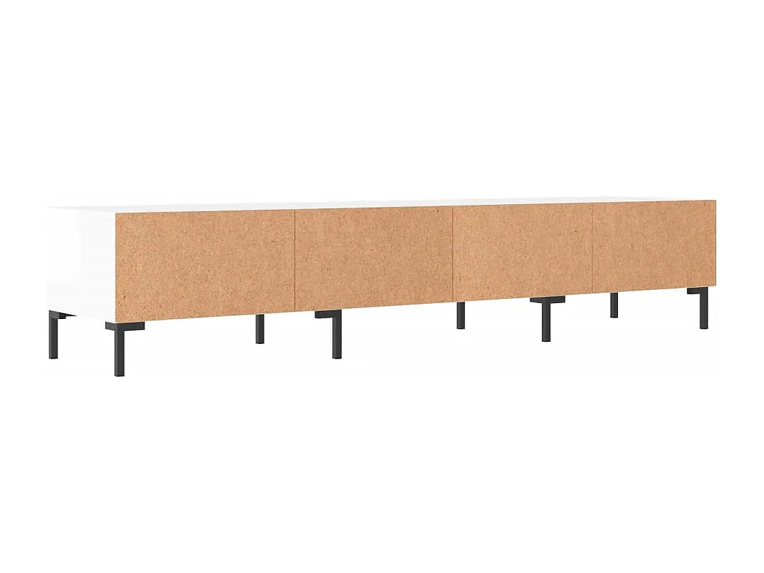 Yusufcan  Meuble TV blanc brillant 150x36x30 cm bois d'ingénierie