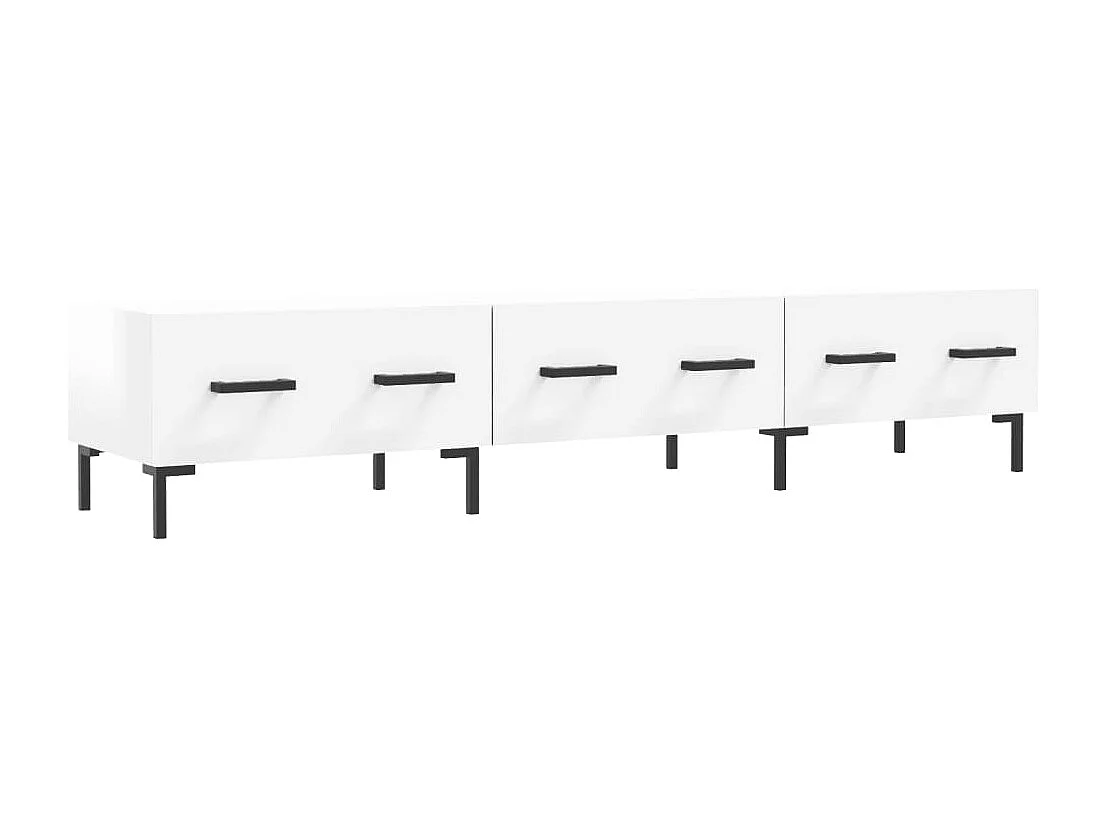 Yusufcan  Mueble de TV madera de ingeniería blanco brillo 150x36x30 cm