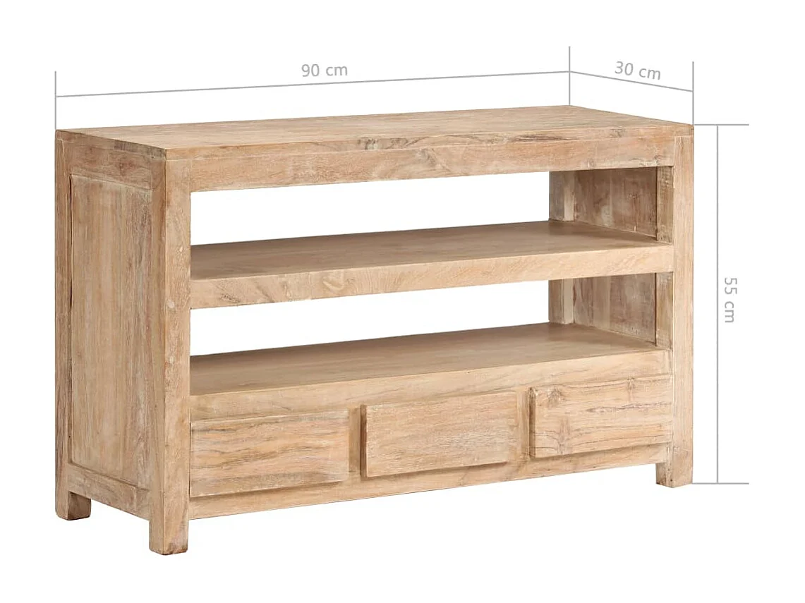 Poul-Erik  Meuble TV Bois d'acacia massif 90 x 30 x 55 cm Marron clair