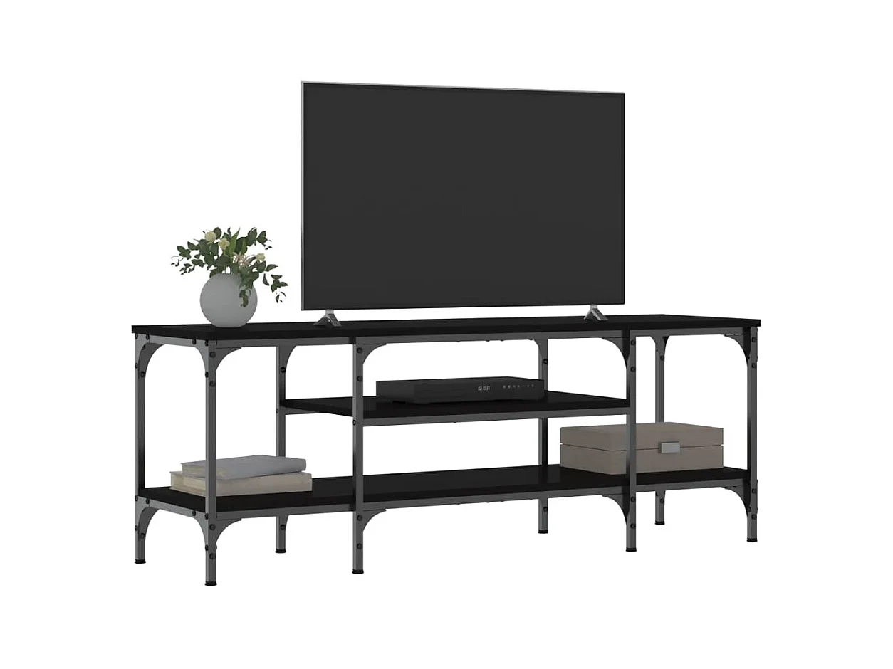 Numa  Mueble de TV erro y madera contrachapada negro 121x35x45 cm