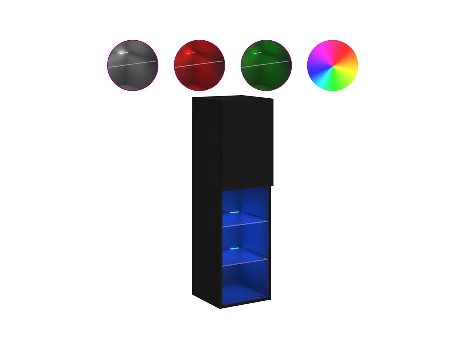 Almar  Tv-meubel met LED-verlichting 30,5x30x102 cm zwart