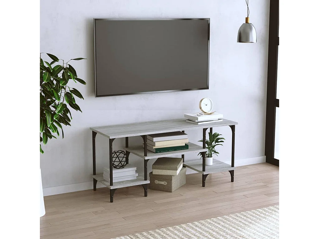 Tynir  Meuble TV sonoma gris 102x35x45,5 cm bois d'ingénierie