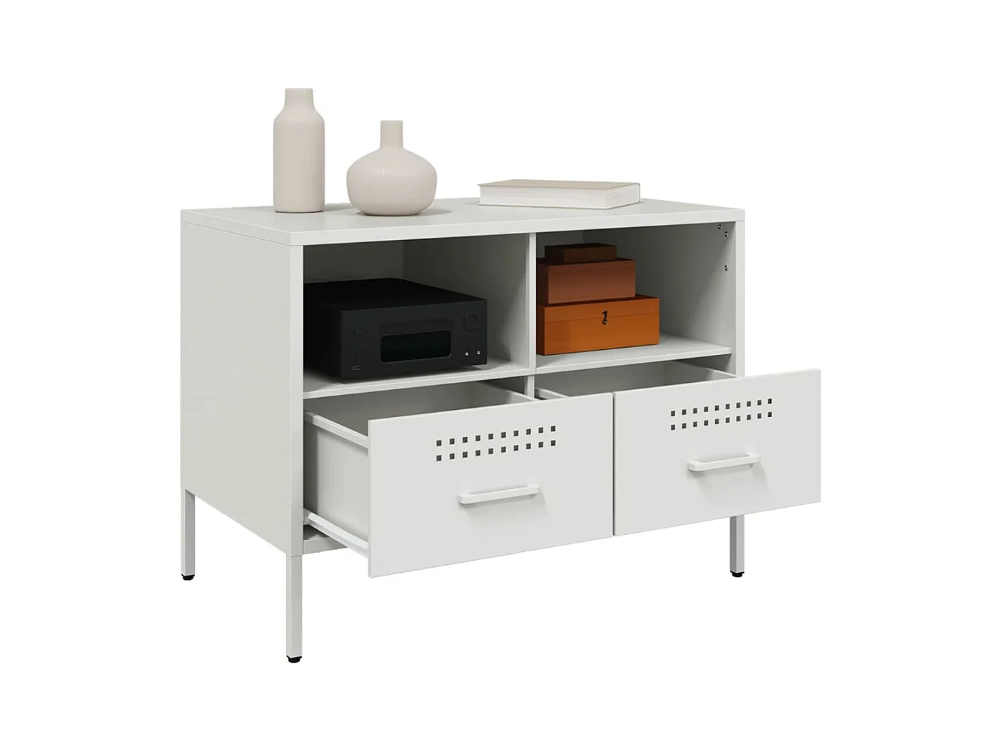 Dundrum  Meubles TV 2 pcs blanc 68x39x50,5 cm acier