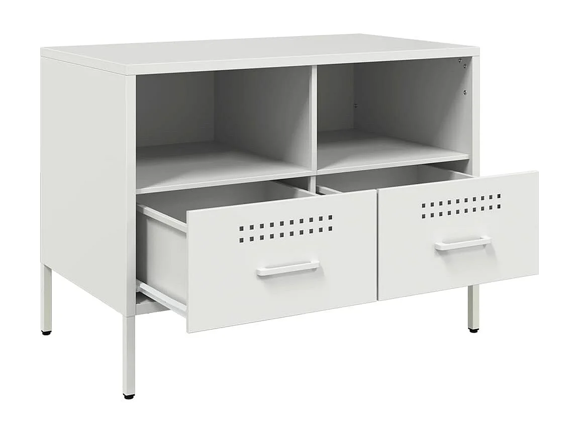 Dundrum  Meubles TV 2 pcs blanc 68x39x50,5 cm acier