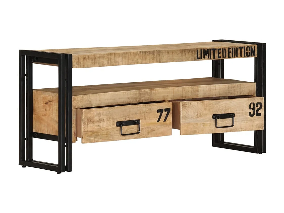 Garden Furniture -  Mueble de TV de madera maciza de mango 100x30x45 cm