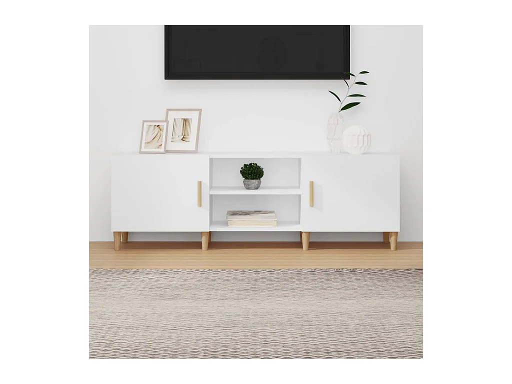 Padborg  Meuble TV Blanc 150x30x50 cm Bois d'ingénierie