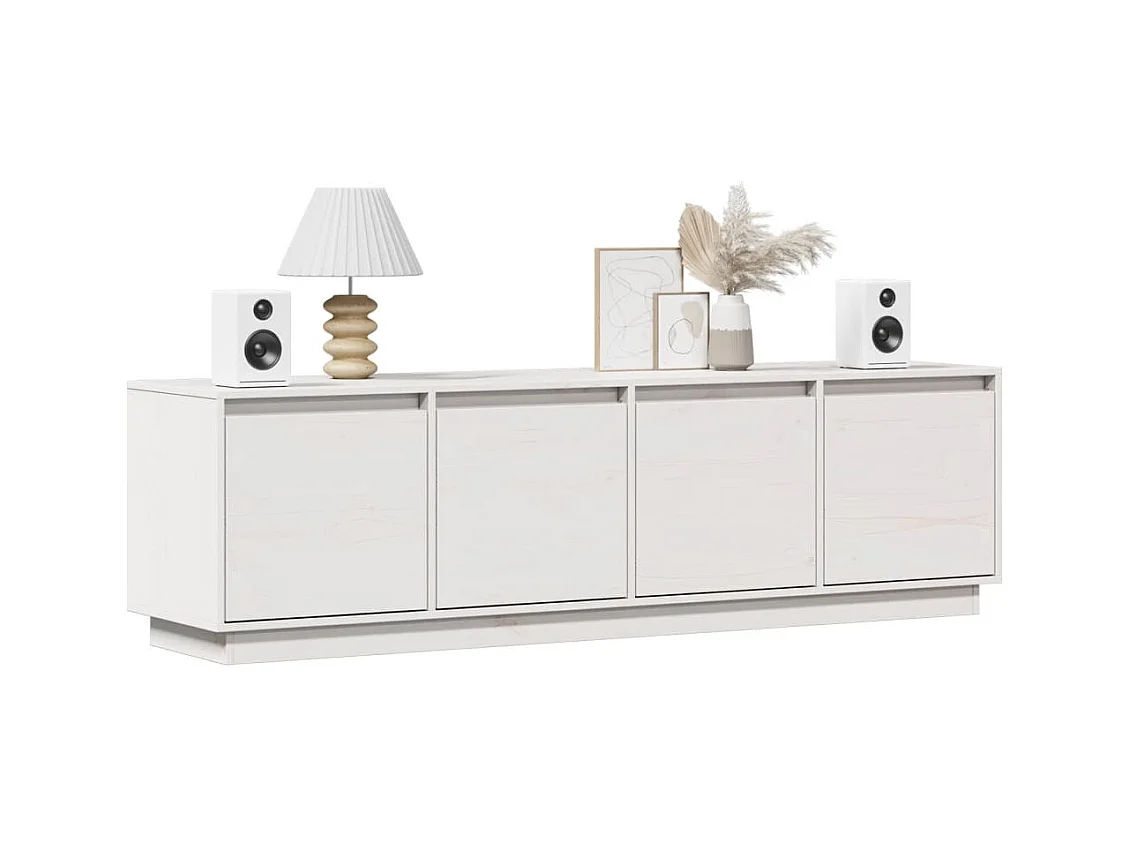 Tapio  Mueble de TV madera maciza de pino blanco 156x37x45 cm