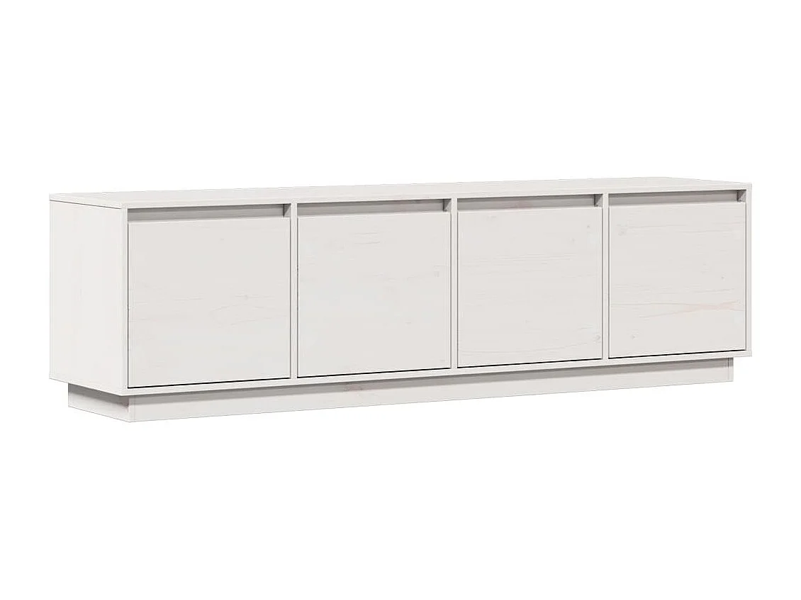 Tapio  Meuble TV Blanc 156x37x45 cm Bois de pin massif