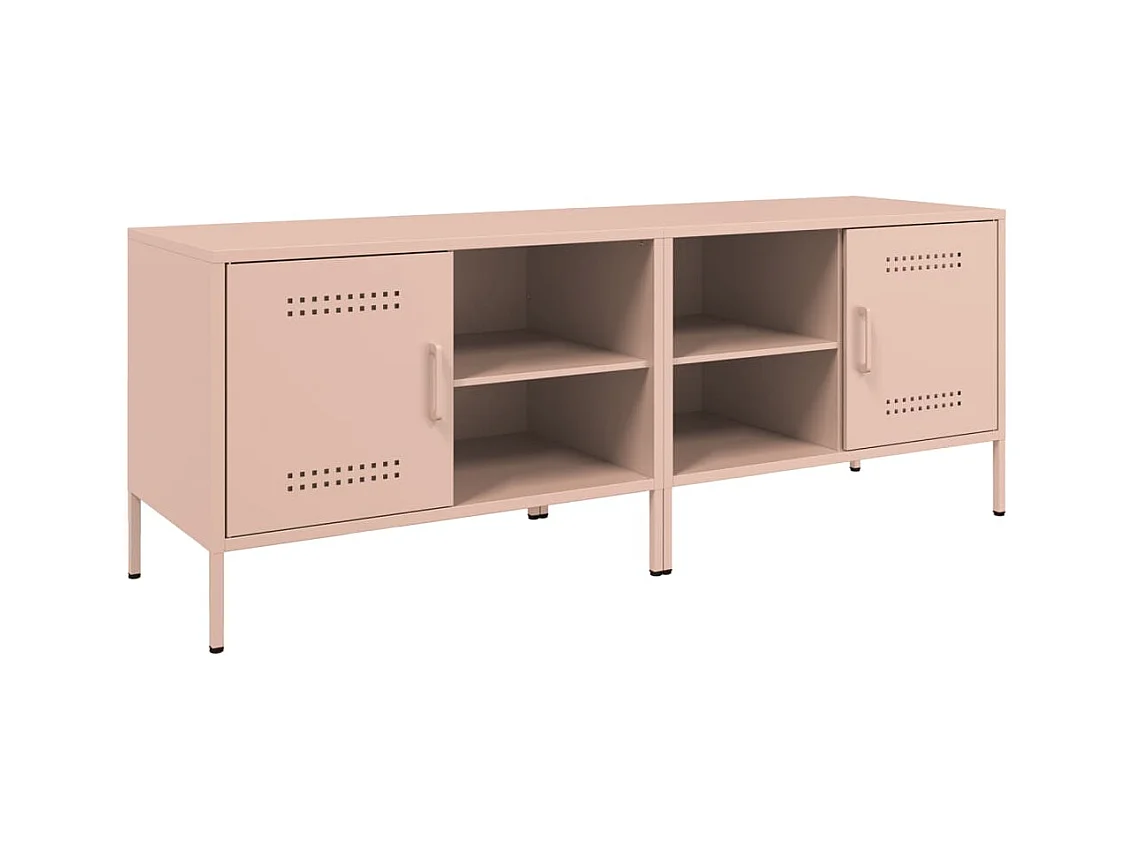 Neris  Tv-meubelen 2 st 68x39x50,5 cm staal roze