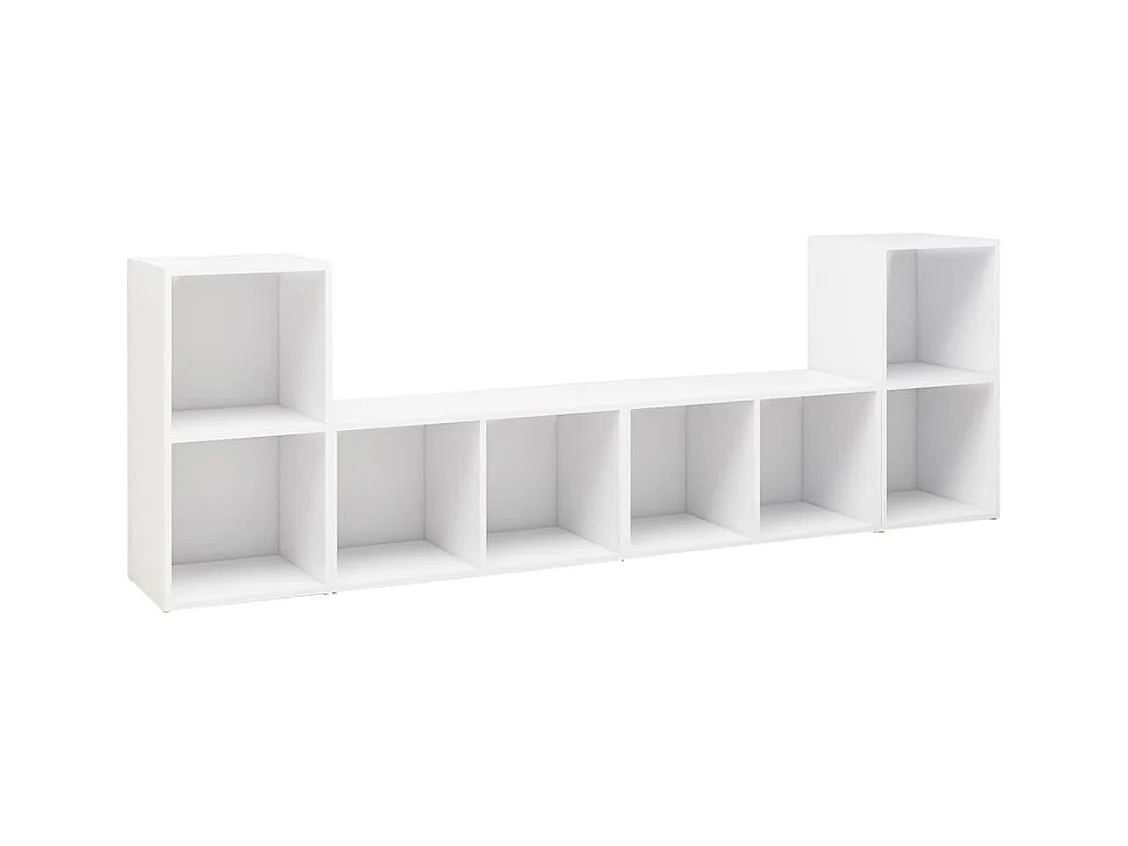 Blessington  Tv-meubelen 4 st 72x35x36,5 cm bewerkt hout wit
