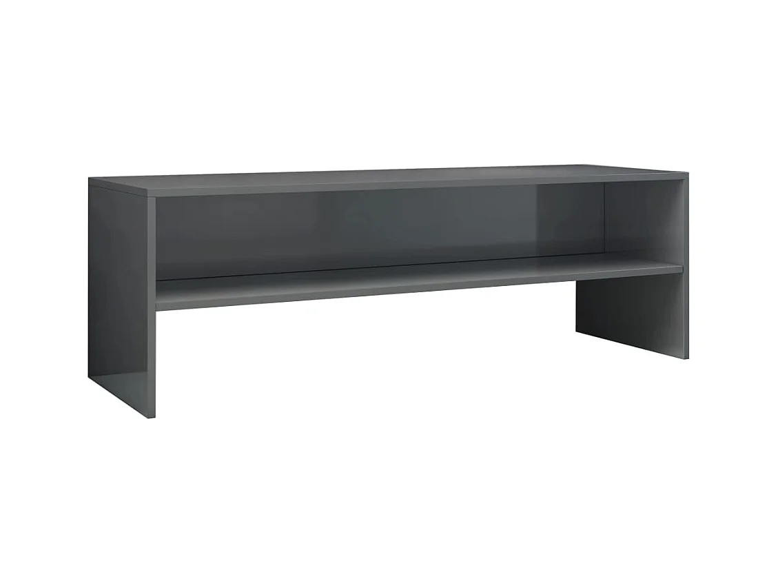 Kobe  Meuble TV Gris brillant 120x40x40 cm Bois d’ingénierie