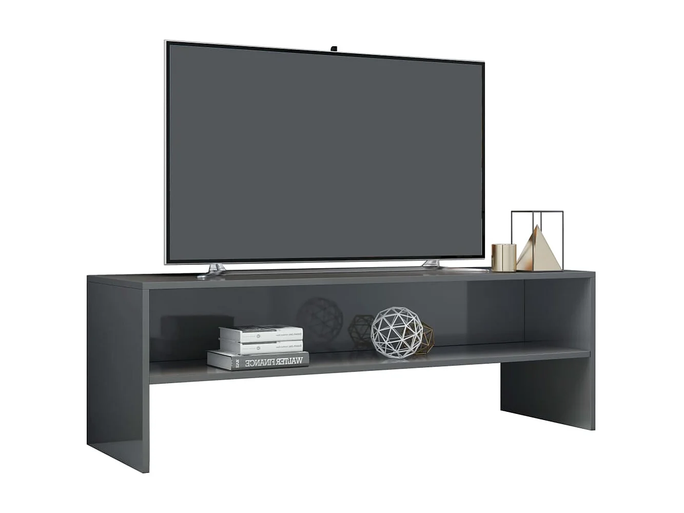 Kobe  Meuble TV Gris brillant 120x40x40 cm Bois d’ingénierie