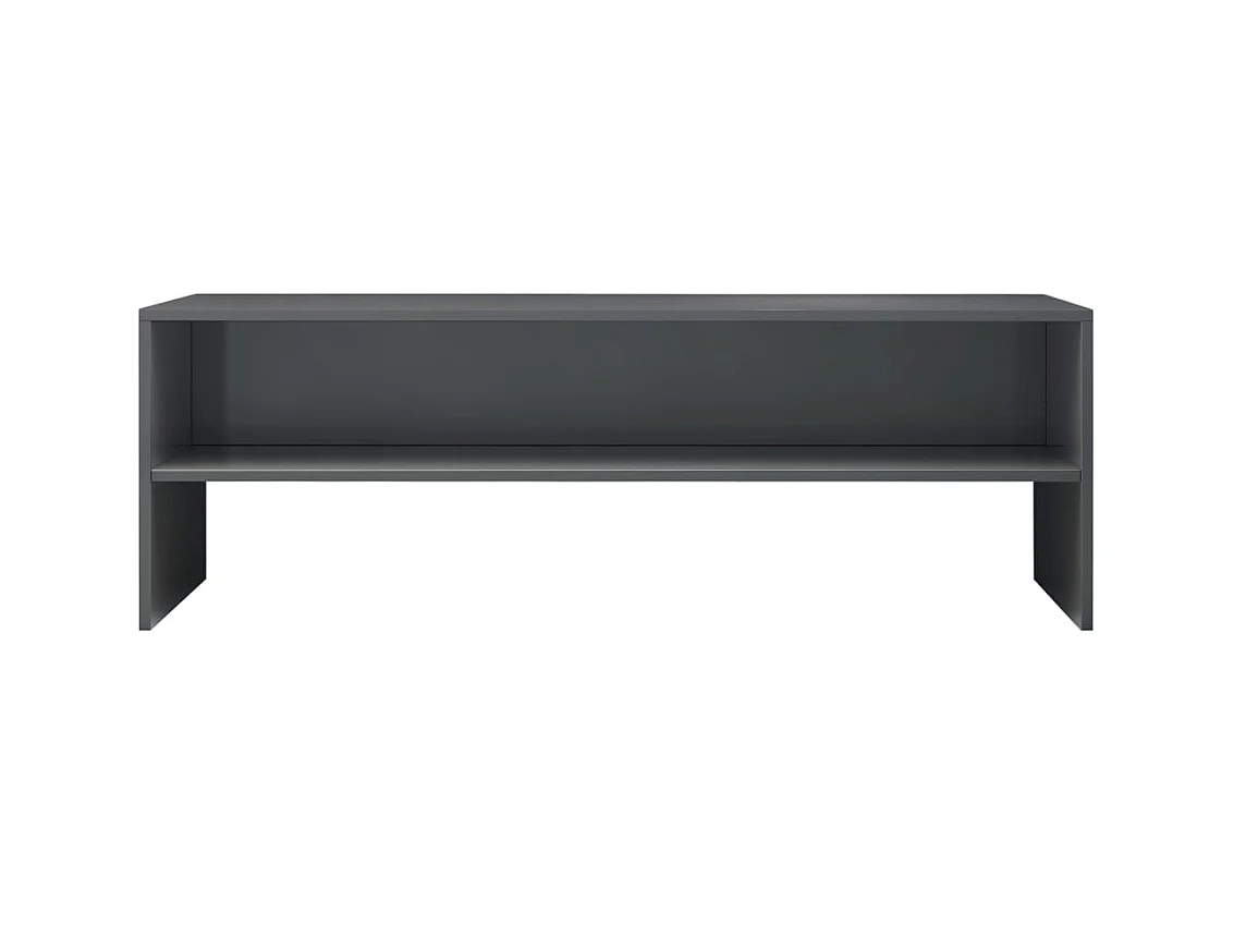 Kobe  Mueble de TV madera contrachapada gris brillante 120x40x40 cm