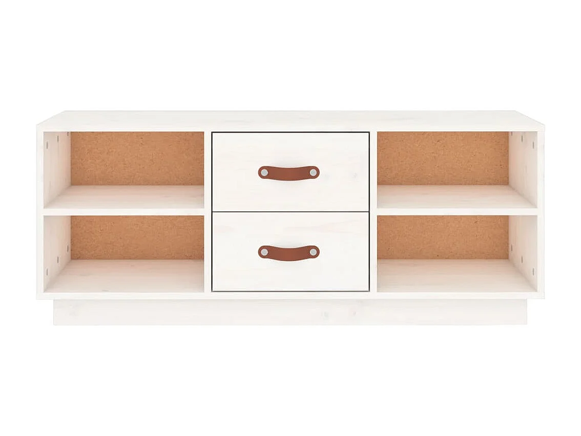 Malindra  Tv-meubel 100x34x40 cm massief grenenhout wit