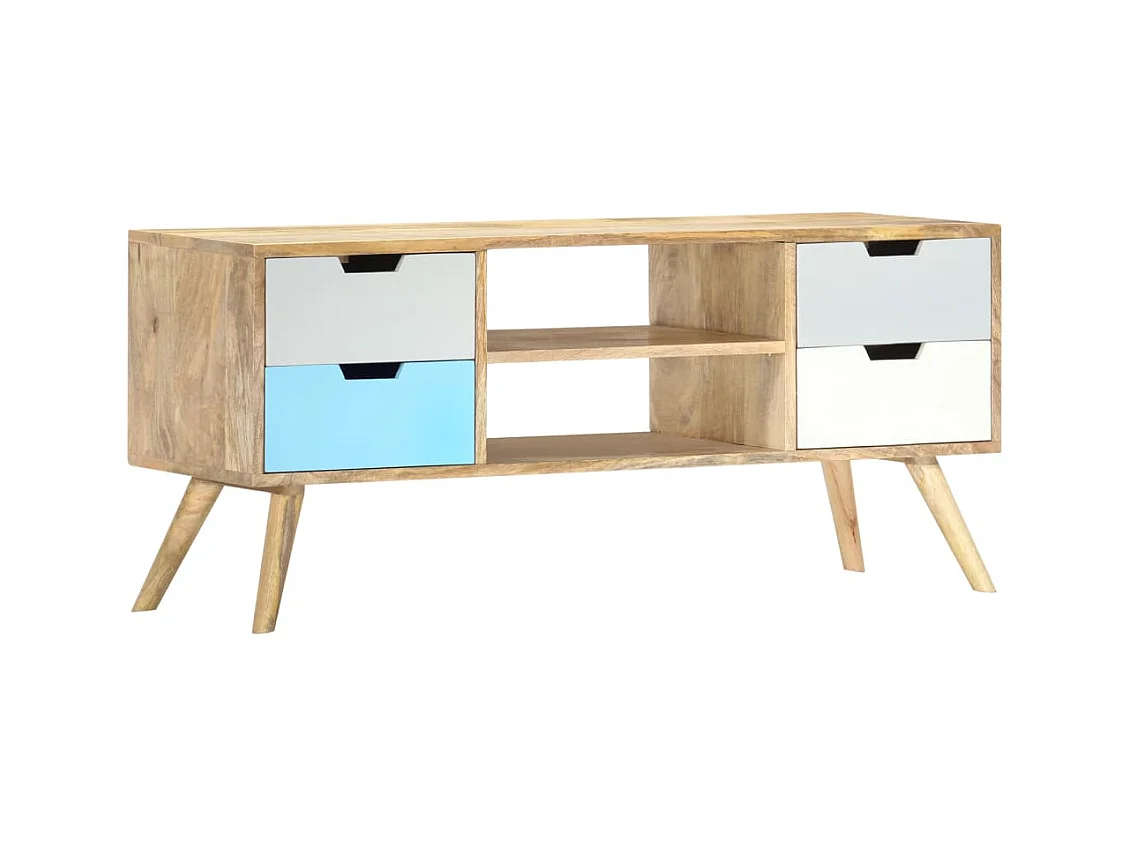 Garden Furniture -  Meuble TV 110x35x48 cm Bois de manguier massif