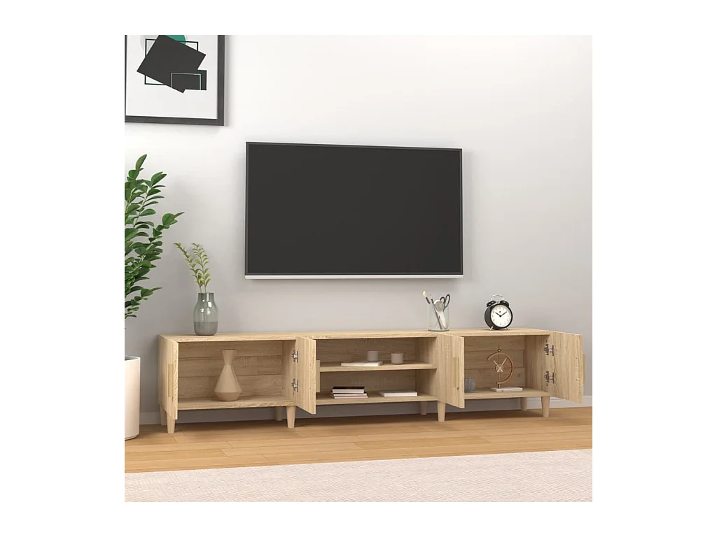 Ylenna  Meuble TV Chêne Sonoma 180x31,5x40 cm Bois d'ingénierie