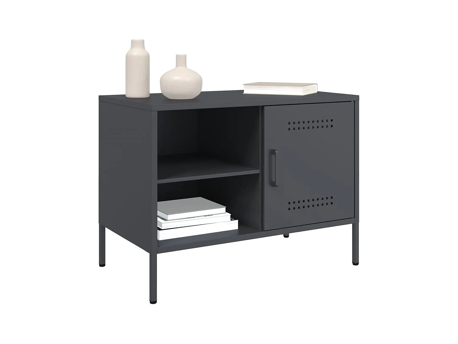 Neris  Meuble TV anthracite 68x39x50,5 cm acier