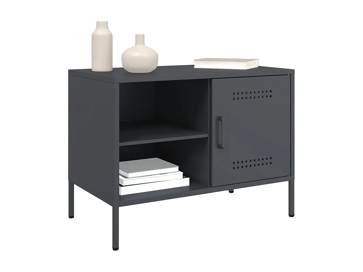Neris  Meuble TV anthracite 68x39x50,5 cm acier