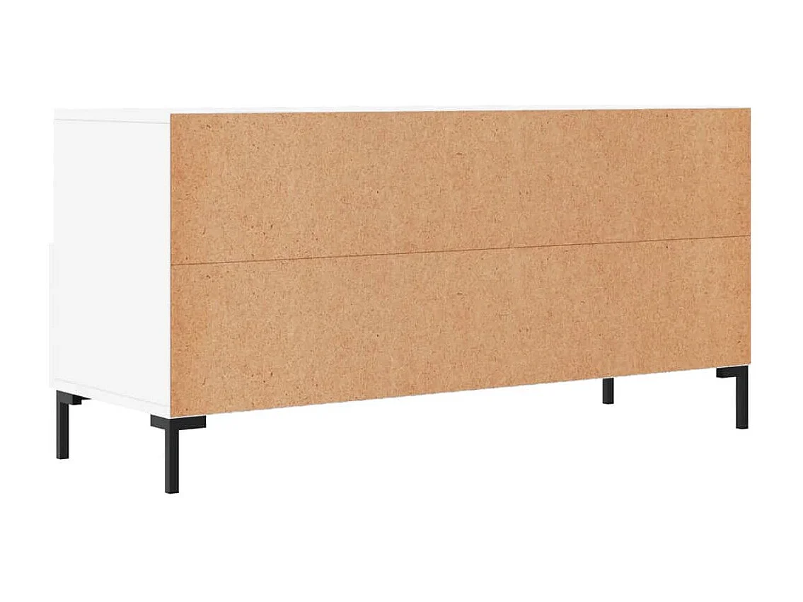 Évreux  Meuble TV blanc 102x36x50 cm bois d'ingénierie