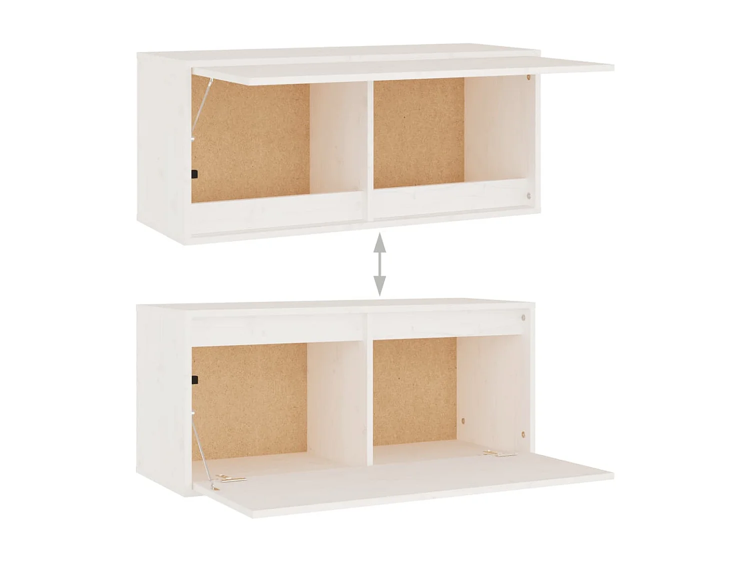 Arild  Meubles TV 2 pcs Blanc Bois massif de pin