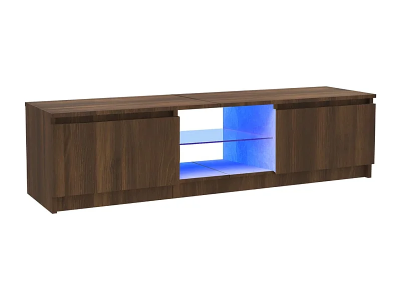 Vasil  Meuble TV avec lumières LED chêne marron 120x30x36 cm
