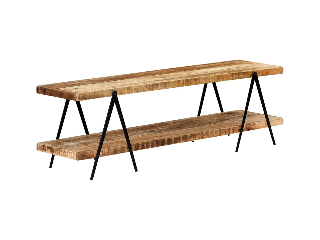 Ronir  Meuble TV 160x40x50 cm Bois solide de manguier