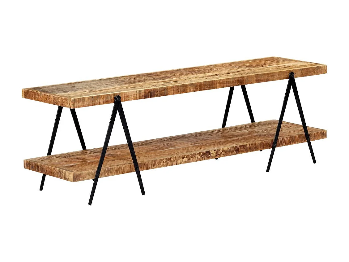 Ronir  Meuble TV 160x40x50 cm Bois solide de manguier