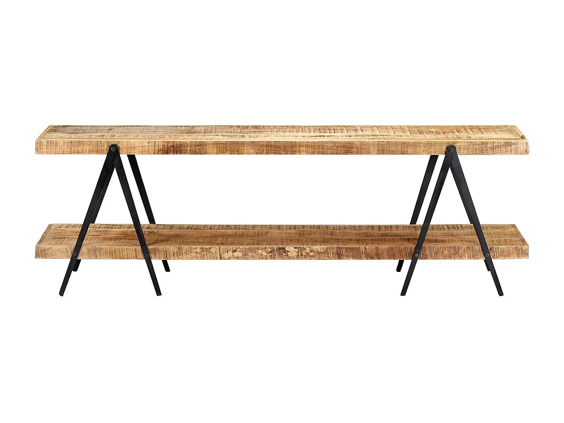 Ronir  Meuble TV 160x40x50 cm Bois solide de manguier