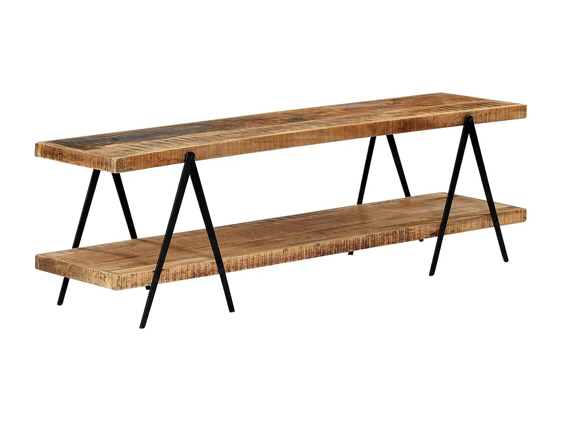 Ronir  Meuble TV 160x40x50 cm Bois solide de manguier