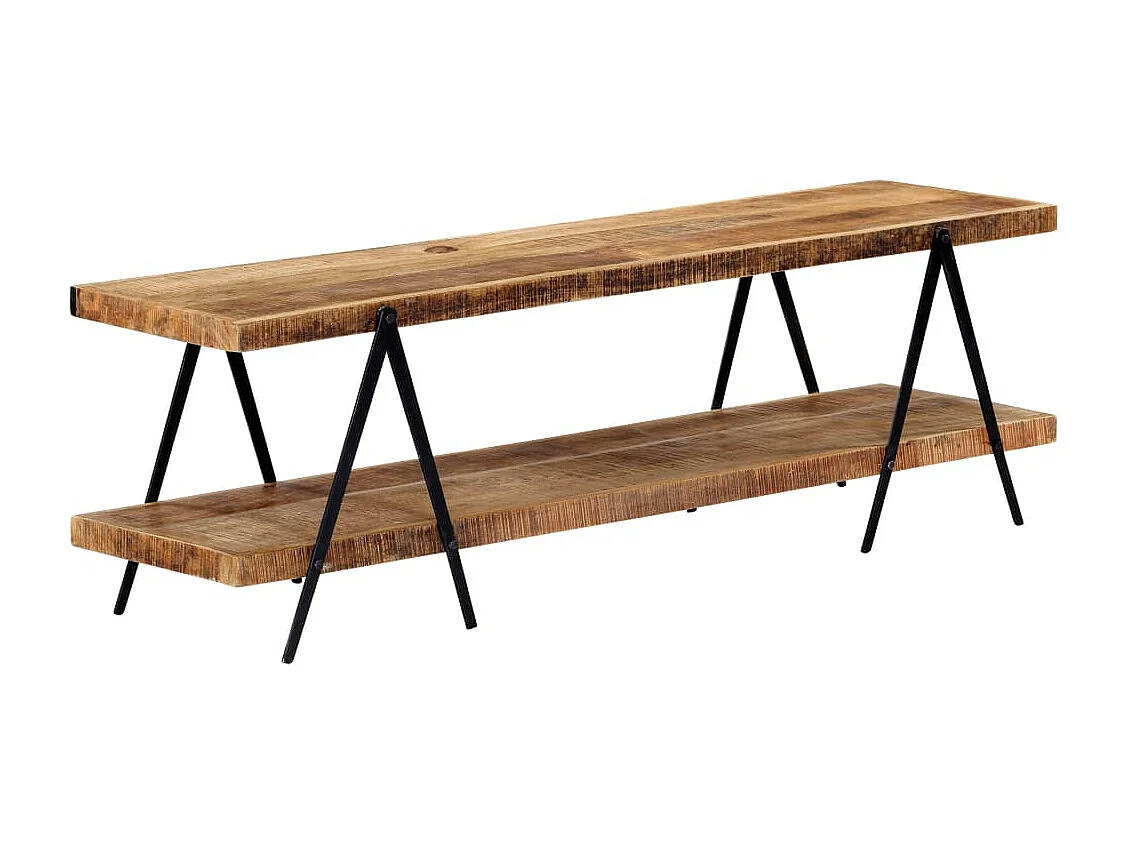 Ronir  Meuble TV 160x40x50 cm Bois solide de manguier