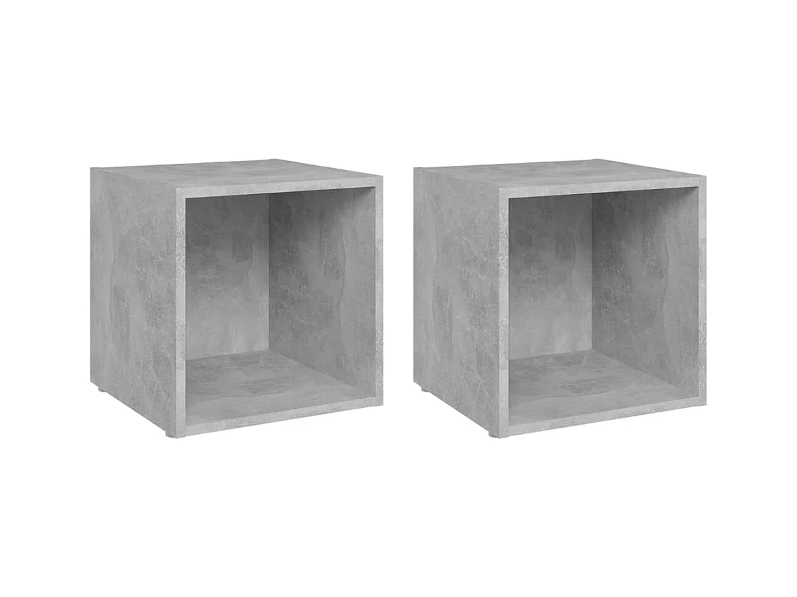 Cape Canaveral  Meubles TV 2 pcs gris béton 37x35x37 cm bois d’ingénierie