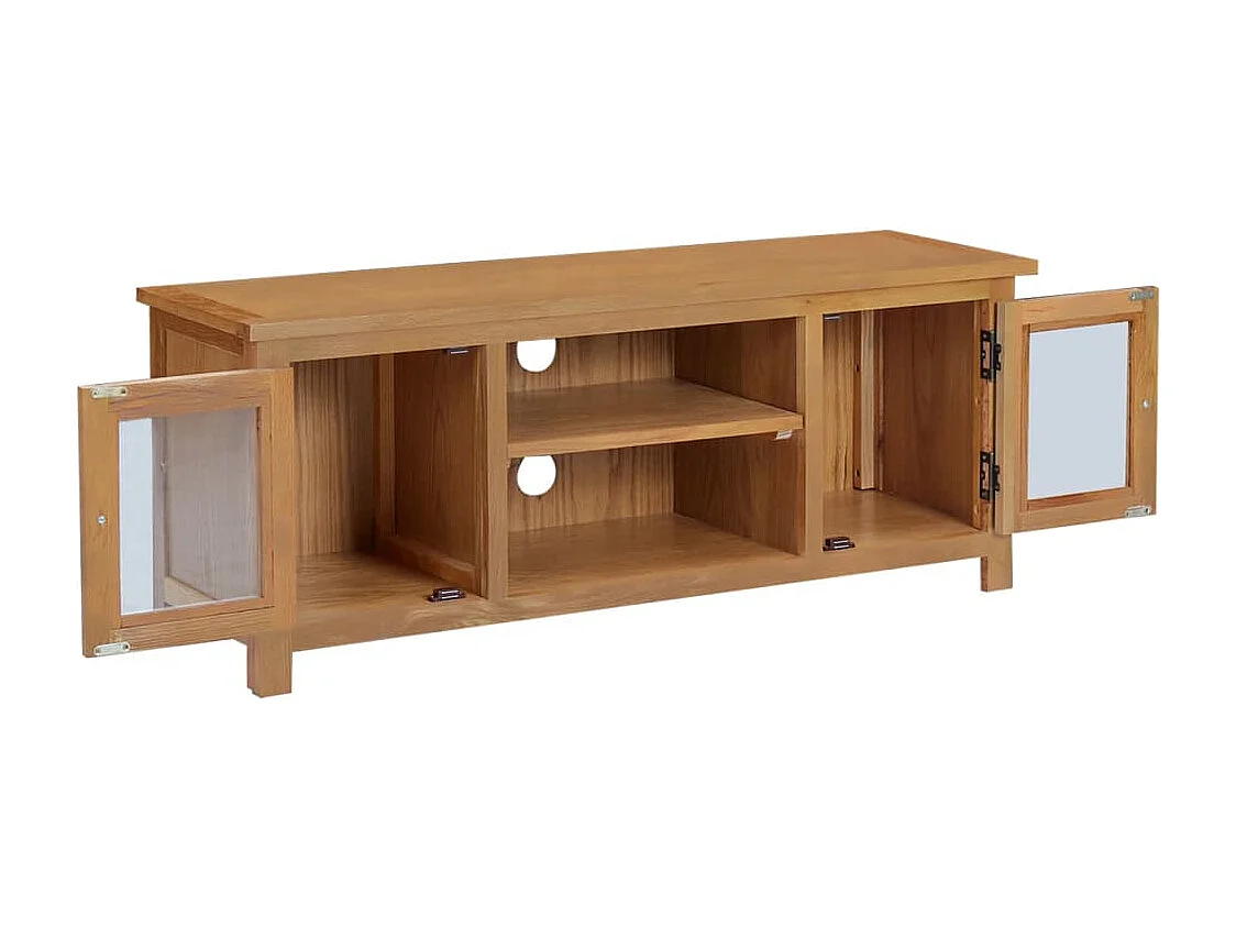 Garden Furniture -  Mueble para TV madera maciza de roble 110x35x44 cm