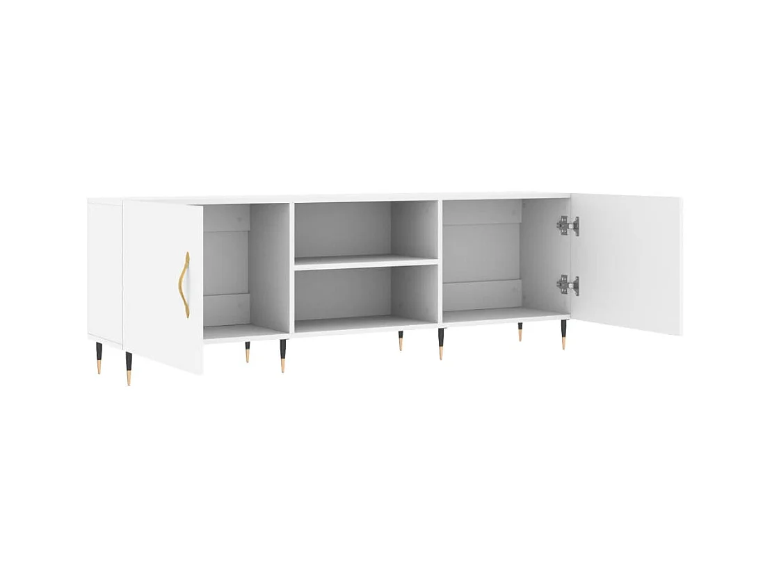 Fouzia  Meuble TV blanc 150x30x50 cm bois d'ingénierie