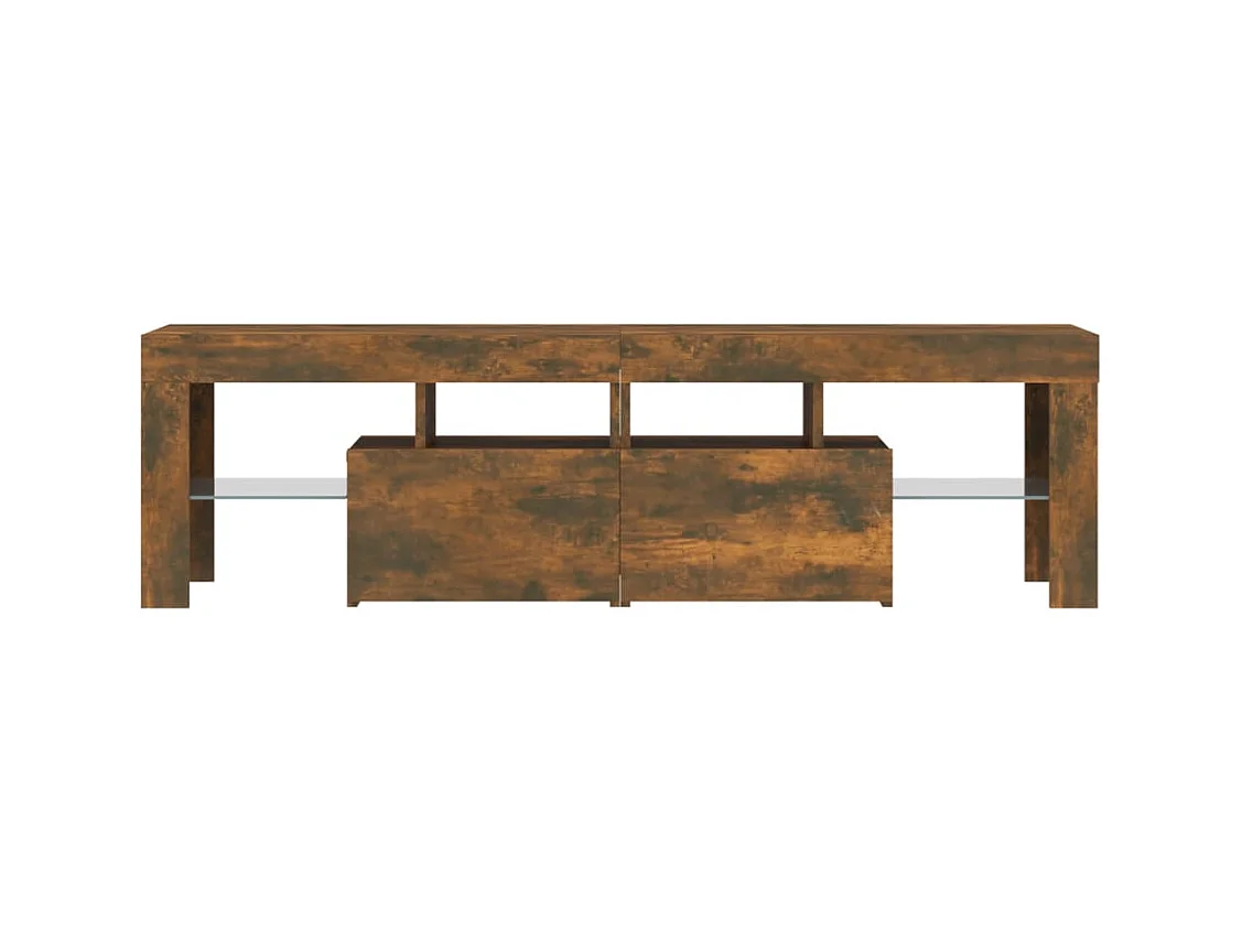 Hayo  Meuble TV avec lumières LED Chêne fumé 140x36,5x40 cm