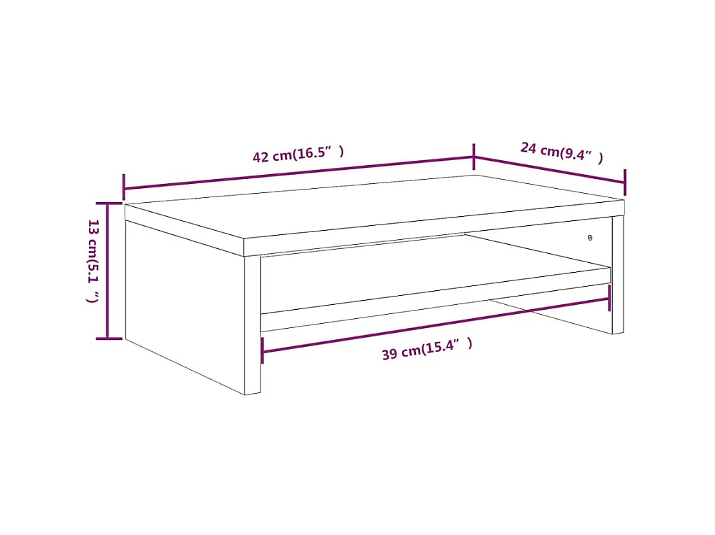 Prolenta Premium -  Monitorstandaard 42x24x13 cm bewerkt hout grijs sonoma eiken