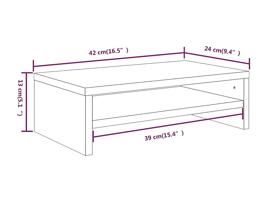 Prolenta Premium -  Monitorstandaard 42x24x13 cm bewerkt hout grijs sonoma eiken