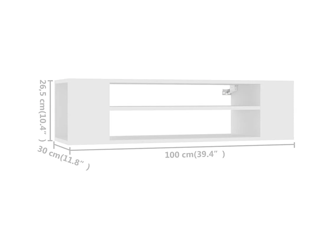 Saint-Quentin  Meuble TV suspendu Blanc 100x30x26,5 cm Bois d’ingénierie