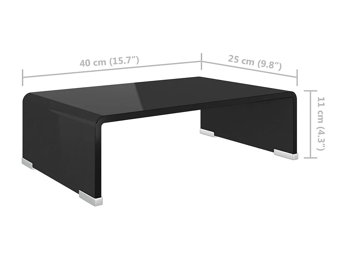 Fall River  Meuble TV/support pour moniteur 40x25x11 cm verre noir