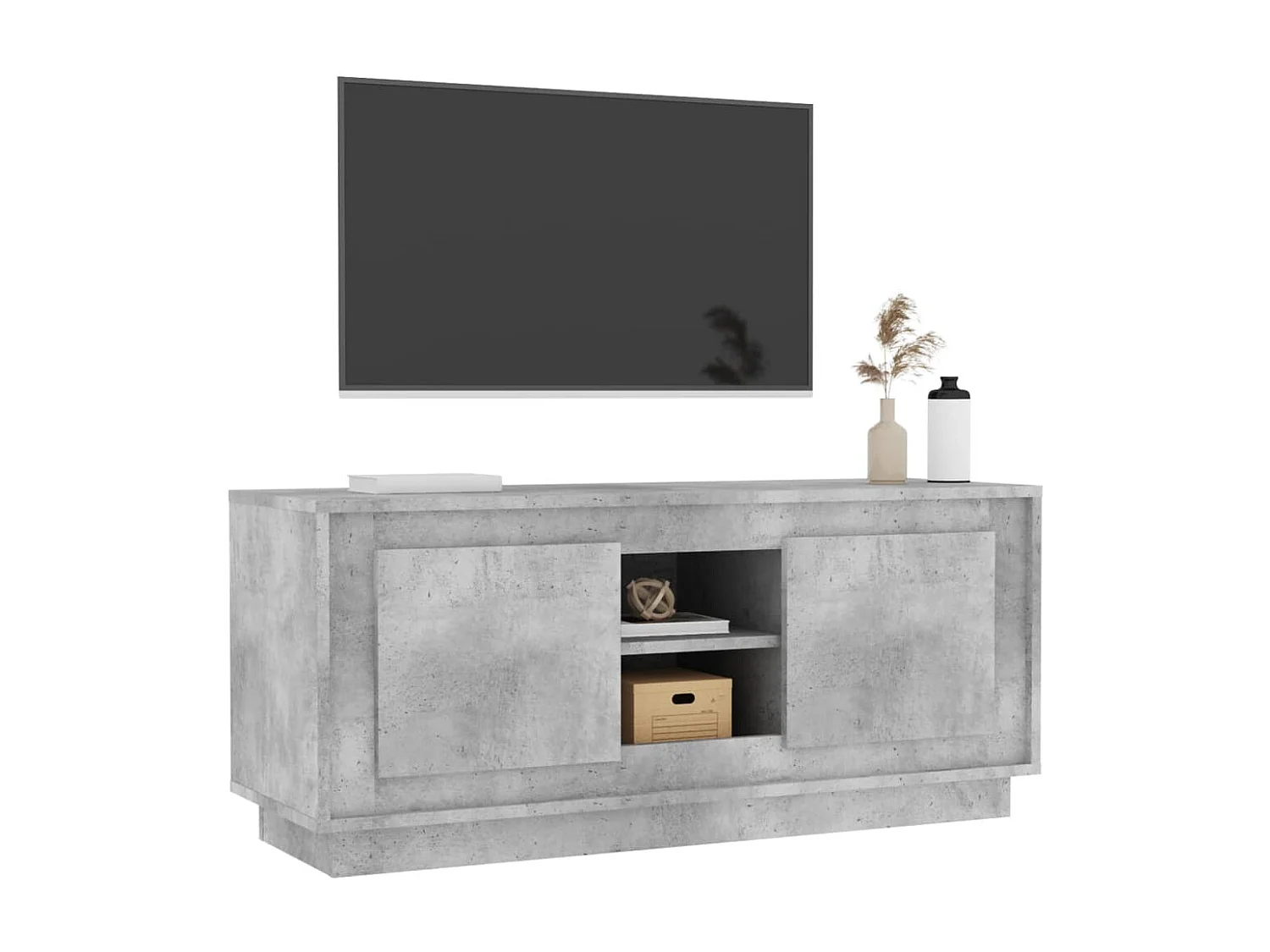 Kedron  Mueble de TV madera contrachapada gris hormigón 102x35x45 cm