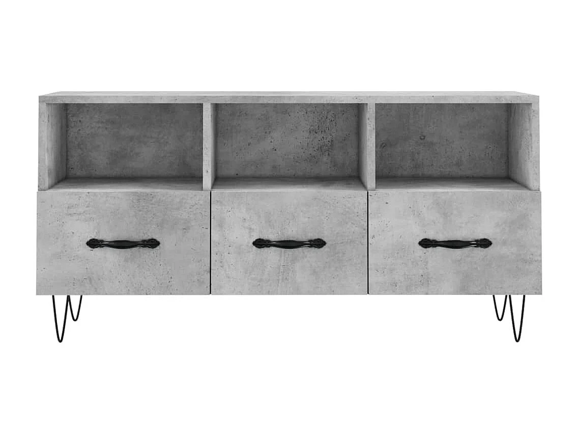 Juana Fernanda  Mueble de TV madera de ingeniería gris hormigón 102x36x50 cm